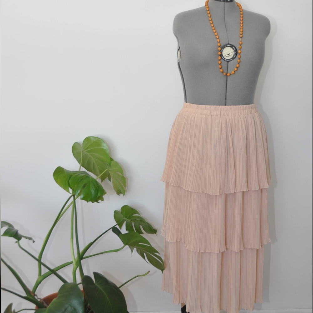 ASOS Tiered Pleated Midi Skirt